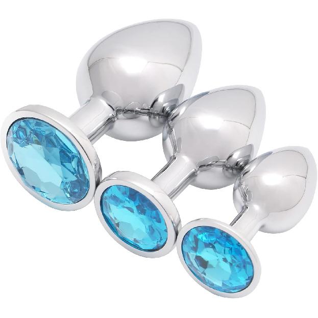 Akstore 3 Luxury jewelry design fetish butt plug(Pink)