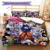 DBZ Heroic Pattern Bedding Quilt Set Quilt Cover Pillowcase Home Decoration Birthday Gift (1 * Duvet Cover + 2 * Pillowcase, Without Core)