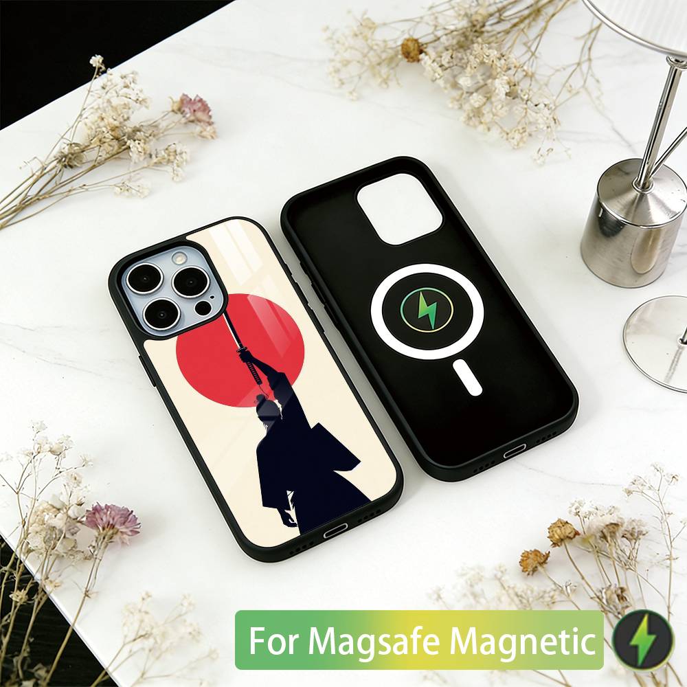 Japanese Bushido Samurai Phone Case For iPhone17,16,15,14,13,12,11 Plus,Pro Magnetic with Magsafe Wireless Charging