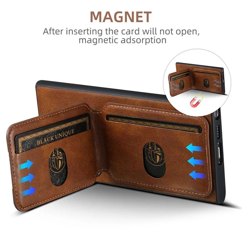 Multifunctional Magnetic Leather Phone Case For Samsung Galaxy S26 Ultra S25 Plus Ultra S24 S23 S22 Ultra Plus S21 Note20Ultra