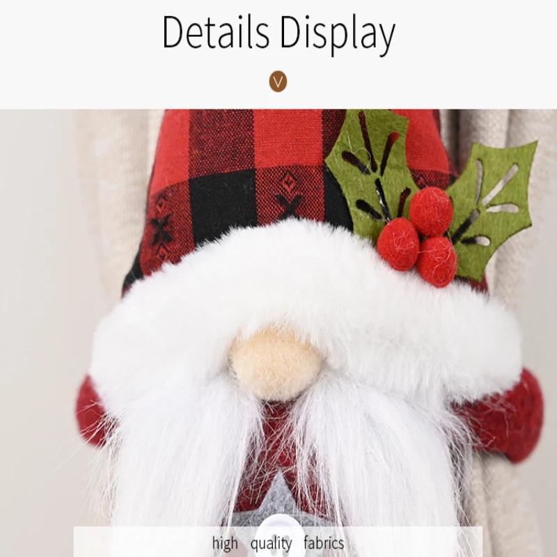 Weihnachten Weihnachtsmann Cartoon Puppe Vorhangschnalle Cartoon Puppe Kind Stofftier Plüschtier Kreative Dekoration Ornamente Kinder Weihnachtsgeschenk