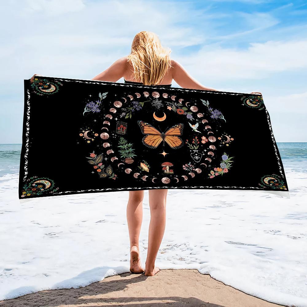 Pink Leopard Print Beach Towel Animal Pattern Quick Dry Absorbent Towel for Women 50x100cm