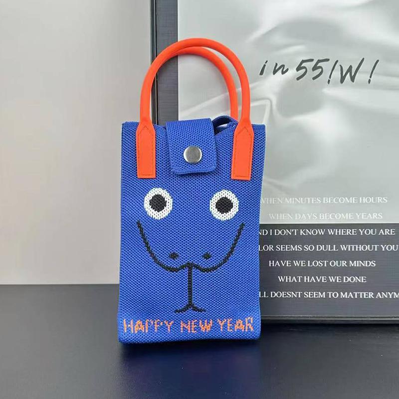 2025 New Chinoiserie Fashion Knitted Mini Square Handbag Women Mobile Phone Shoulder Bags Girls Cute Gift Outdoor Crossbody Bag