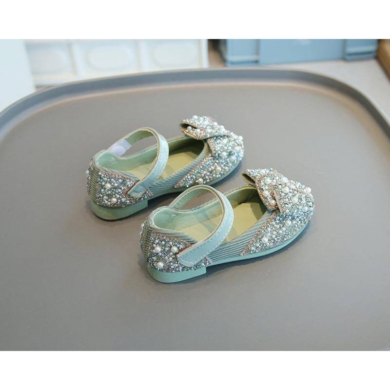 Girls' Princess Style Shoes Children's Dance Shoes with Rhinestones, Bowknot Performance Flats for Toddlers & Girls