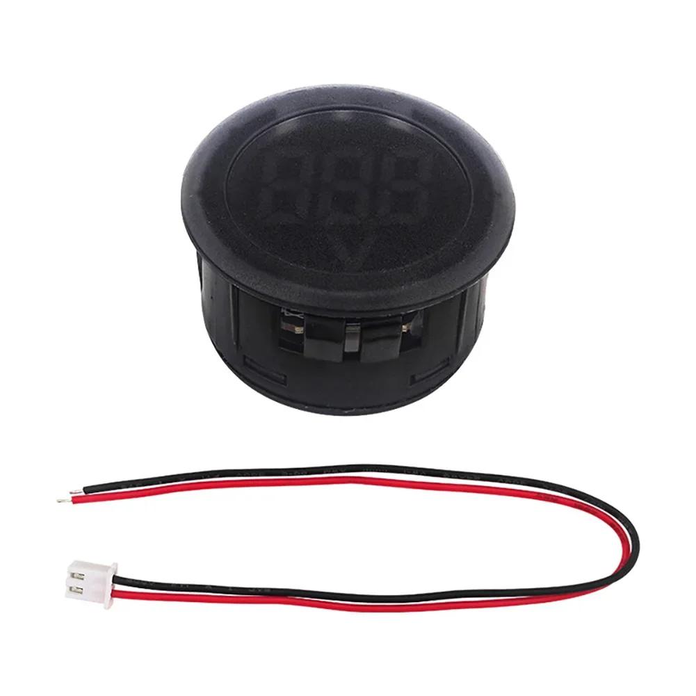 DC 4-100V LED Digitaal Display Ronde Twee-draads Voltmeter DC Digitale Auto Voltage Stroommeter Volt Detector Tester Monitor Paneel