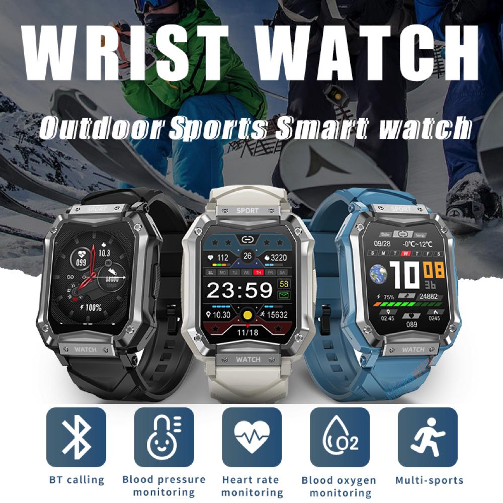 

Men Outdoor Sports Fitness Tracking Blue Tooth Call Smart Watch Heart Rate Health Monitoring Waterproof Smartwatch