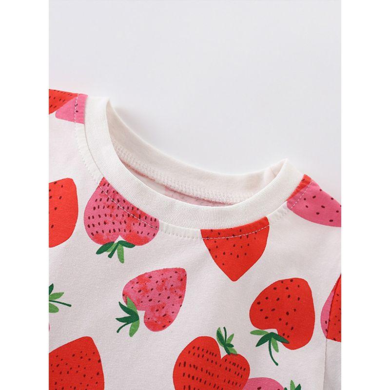 Girl Dress Summer New Arrival Fashion Children Strawberry Short Sleeve Princess Dress Western Style Kids' Skirt 0-8 Years Old 9