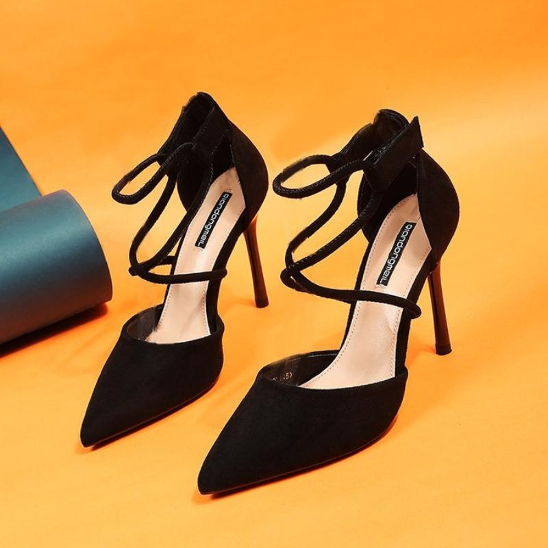 Fashion Luxury Women's Pumps Sexy Pointed High Heels Suede Thin Heel Shallow Mouth Women's Shoes Fashion Banquet Shoes Zapatos De Mujer