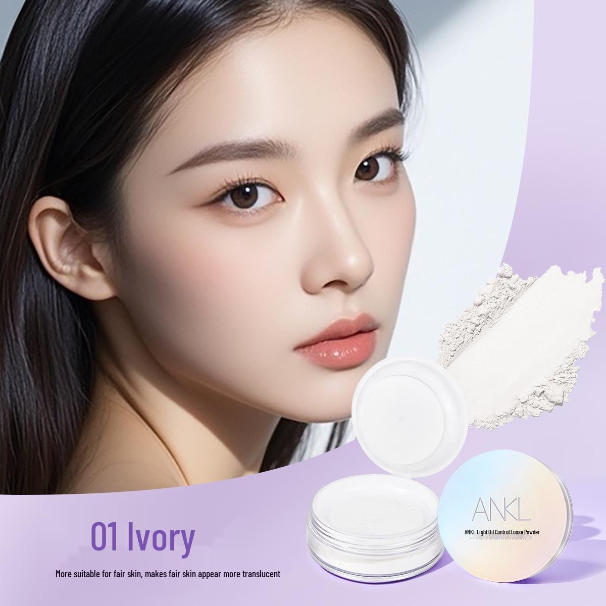

ANKL Translucent Loose Setting Powder: Long-lasting, Non-smudging Oil Control Compact for Women білий/слонова кістка