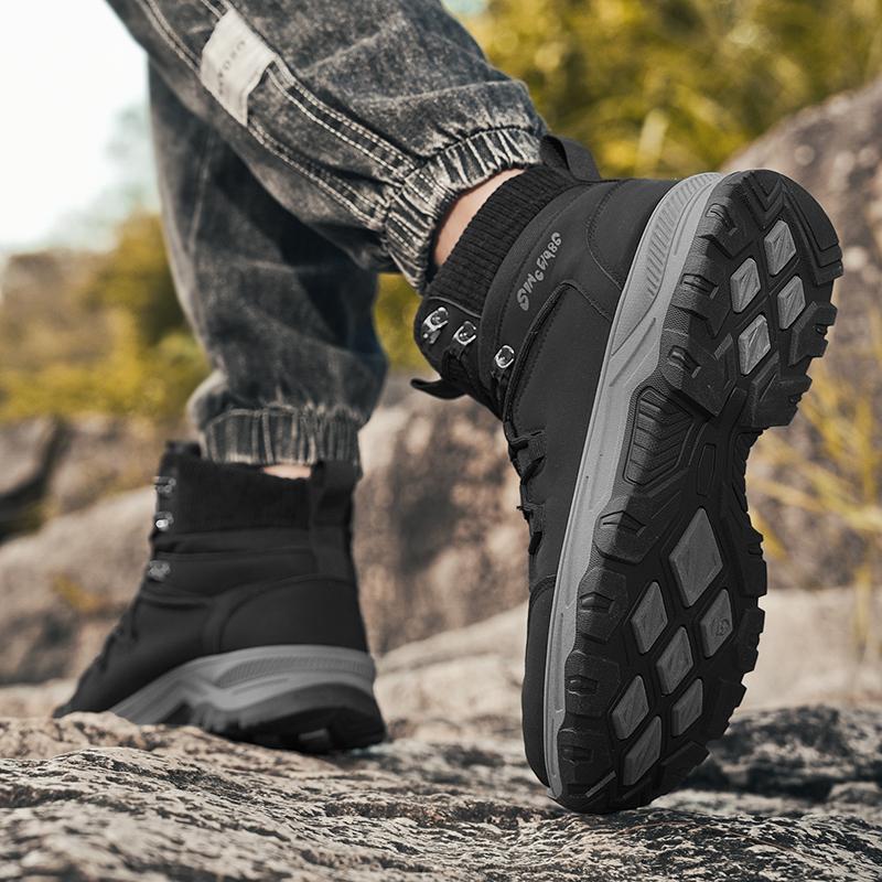 New Fashion Autumn And Winter Men's High Top Martin Boots Students Male Boys Trending Climbing Soft Sole Work Shoes Labor Protection Martin Sneakers