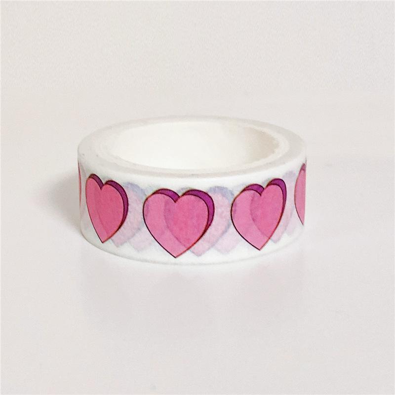 5m Washi Tape Heart Cake Pattern Black White Decorative Paper Tape for Journaling Sealing Stickers Stationery Ins Style