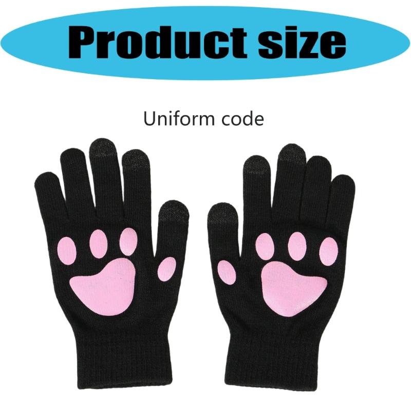 Warm Toe Bean Gloves Thick Stylish Mitten Gloves Full Finger Lovely Handwear Stylish Thicken Gloves for Girl Women