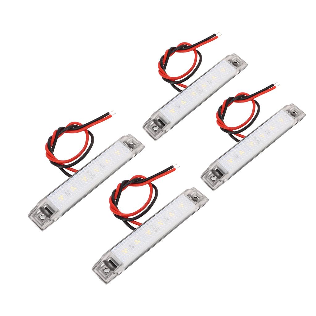 4Pcs 6LED Side Marker Indicator Light 12V Navigation Light Strip for Yacht Kayak Boat Trailer Camper Bus RV