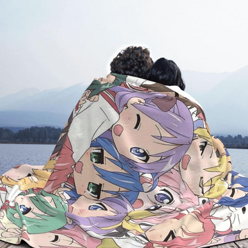 Lucky Star Anime Lucky Star Anime Blanket Soft Warm Flannel Throw Blanket Bedspread for Bed Living Room Picnic Travel Home Couch