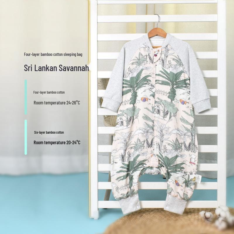 Bamboo Cotton Gauze Baby Footed Sleep Sack 70 cm