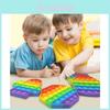 Innovative 12cm Rainbow Silicone Sensory Bubble Toy For Kids With Colorful Shapes