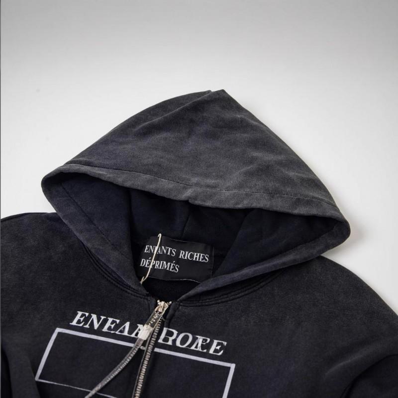 Unisex Oversized Hooded Zip-Up Sweatshirt With Abstract Patch Print Relaxed Fit Cotton Pullover Fall Daily Wear