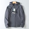 Men's Outdoor Mountain-Style Sun Protection Jacket, Solid Color Softshell Hooded Windbreaker, Sports Functional Zip-Up Jacket