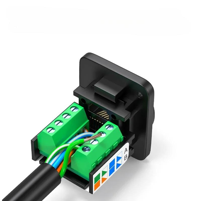 RJ45 Network Cable Connector CAT5E Panel Installation Module Shielded Solder-free Network Cable Extender Category 5 Panel Socket