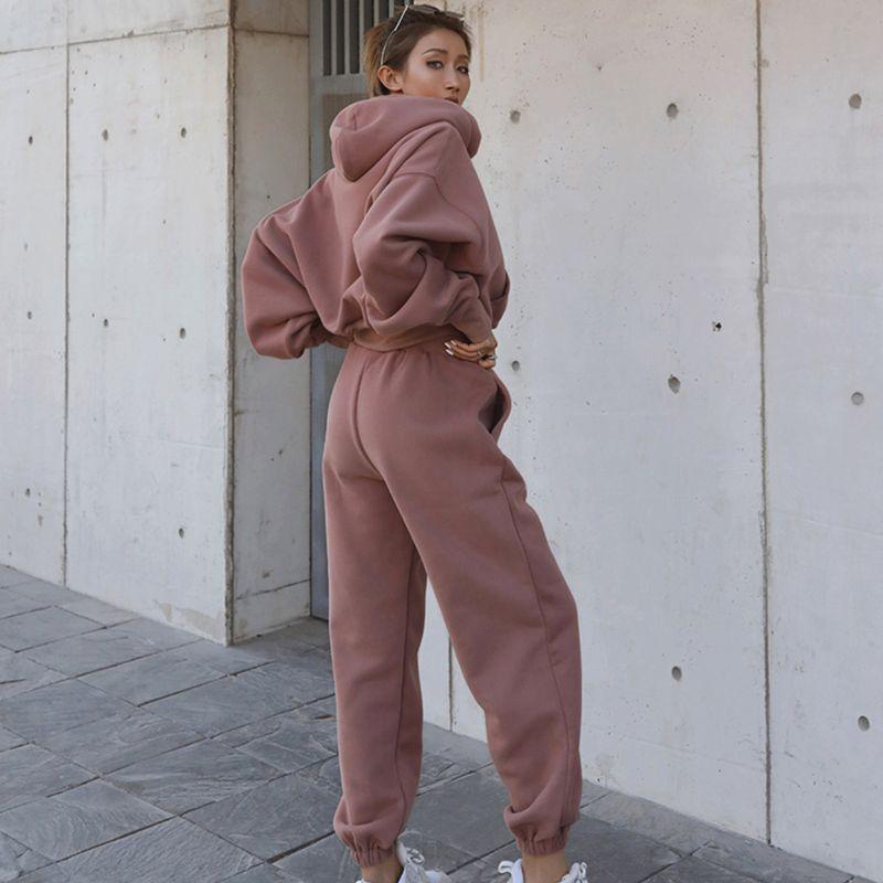 European Station Autumn and Winter New Hooded Drawstring Pants Pullover