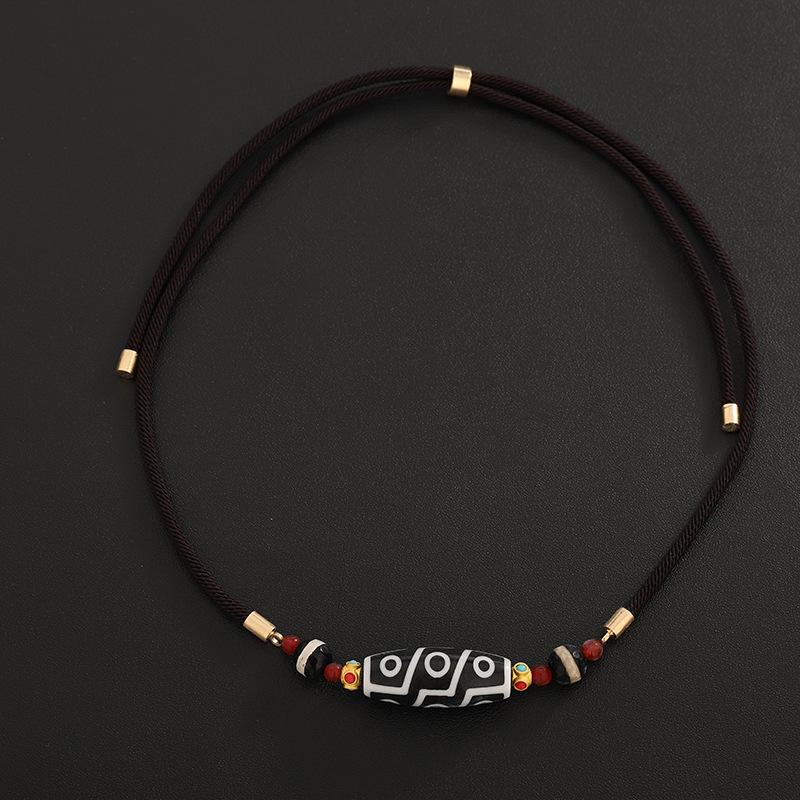 Oval Beaded Necklace for Men, Retro Minimalist Design High-end Trendy Sweater Chain Accessories Gift