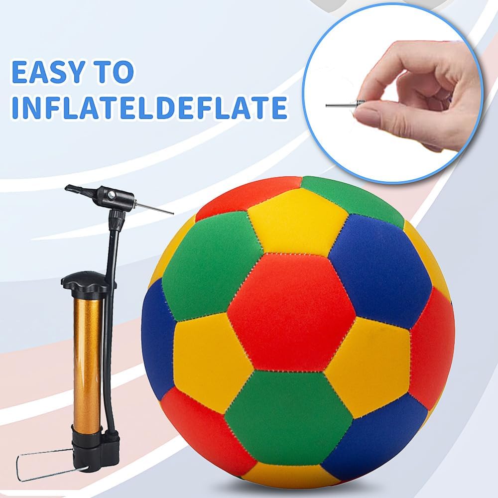 Multicolor Plush Indoor Soccer Sphere For Toddlers Size 4 Safe Foam Sphere For Kids To Kick & Play In House Fun Soccer Gifts Birthday