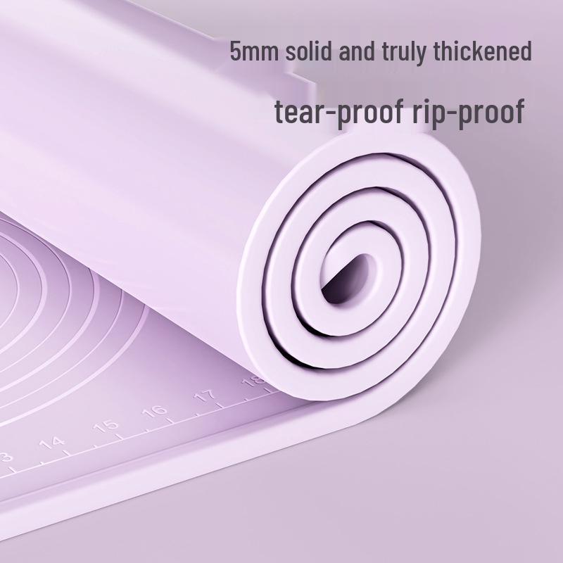 Non-Stick Silicone Kneading Mat & Thick Plastic Cutting Board Set