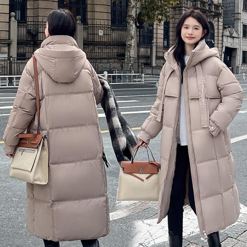 Down Cotton-padded Clothes Women's Long Over-the-knee New Loose Winter Cotton-padded Jackets Women's Thickened Cotton-padded Jackets Trendy