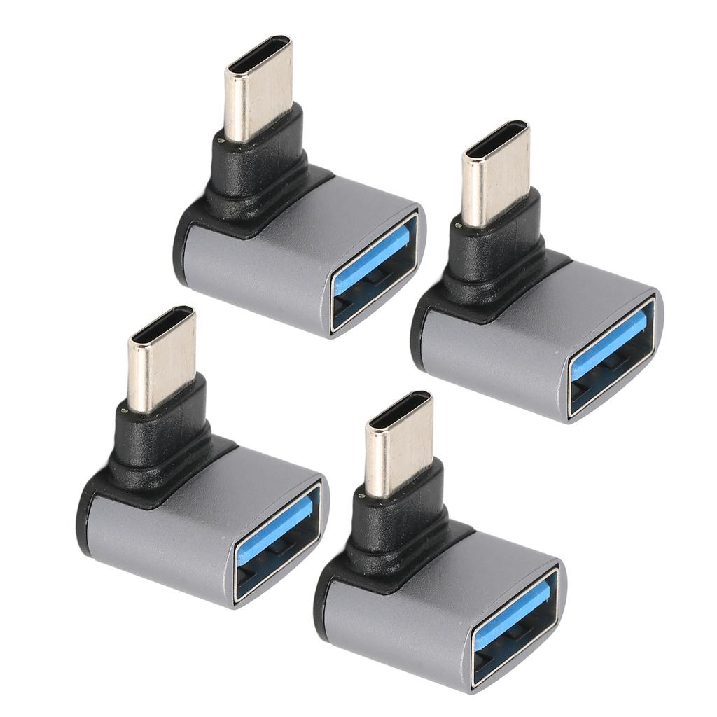 4pcs Right Angle USB C To USB Adapter 10Gbps High Speed 90 Degree Usb Female To Type C Male Adapter