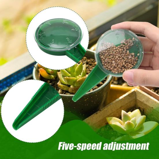 2 Pcs Mini Seeds Spreader Adjustable Seeds Dispenser with 5 Settings Manual Mini Sowing Tool for Tiny