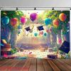 Fundal Banner 2D Petrecere Absolvire Șapcă Balon Confetti Cărți Fundal