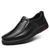 Fashion Men Large Size Hollow Soft Leather Sandals Hollow Breathable Casual Men Shoes Trendy Slip On Dad Leather Shoes for Men