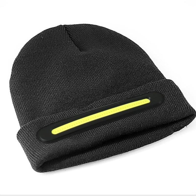 USB Rechargeable  Hat LED Headlamps Caps Thicken Elastic Warm Knitted Hat for Walking, Running, Camping, Hiking