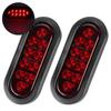 Side Marker Lights,Qiilu Side Marker Lights,2pcs 10 LED Side Marker Lights 6" Red Oval Waterproof Truck Tail Lights Surface Mount