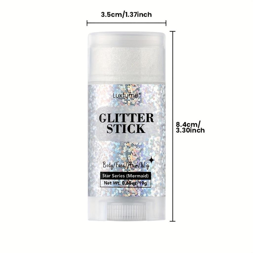 Silver Glitter Stick, Christmas Party& Rave Makeup, Long-Lasting, Easy To Remove, Perfect for Face& Hair& Body-16g