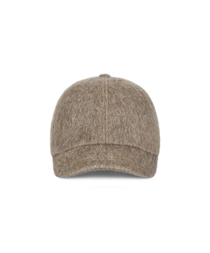 Bajal Va Curved Circle Logo Newsboy Cap Light Mocha
