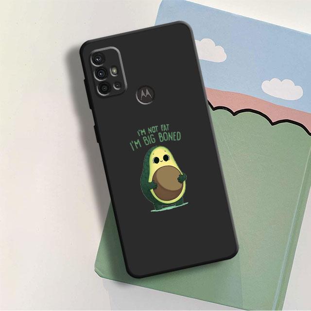 Phone Case for Motorola Moto G22 G82 G52 G31 G60S G30 G71 G50 G51 G200 G9Plus G8Plus G9Power G60 Avocado Aesthetic Black Bag