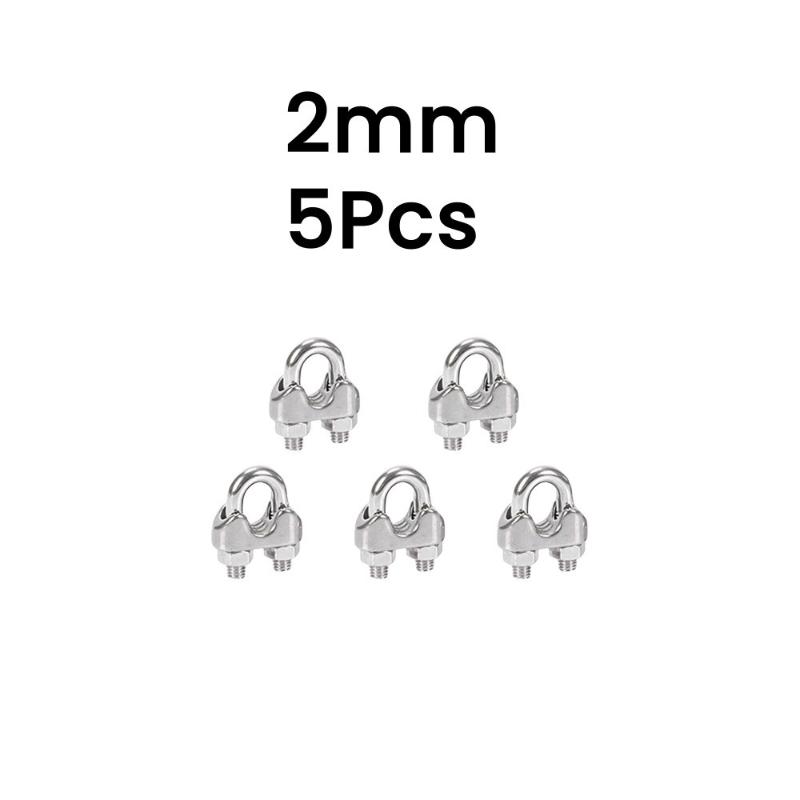 Stainless Steel U Type Cable Clip Set 5Pcs M2 M4 M5 M8 Sizes for Automotive Wire Fixing Home Wiring Projects