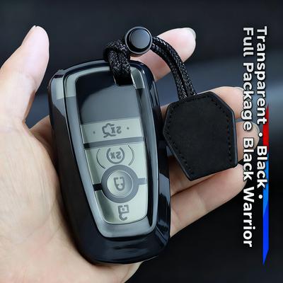 Transparent Black for Ford Edge Fusion Mustang Explorer F150 F250 F350 Ecosport 3 4 5 Button Remote Key Case Cover Fob Holder