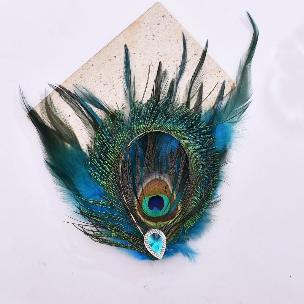 Elegant Peacock Feathery Hair Clip Vintage Inspired Peacock Feathered Hairpin Stylish Hairpin for Bridal Attire