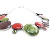 NOA [J4223] - Designer Necklace 'Coloring' Green Brown