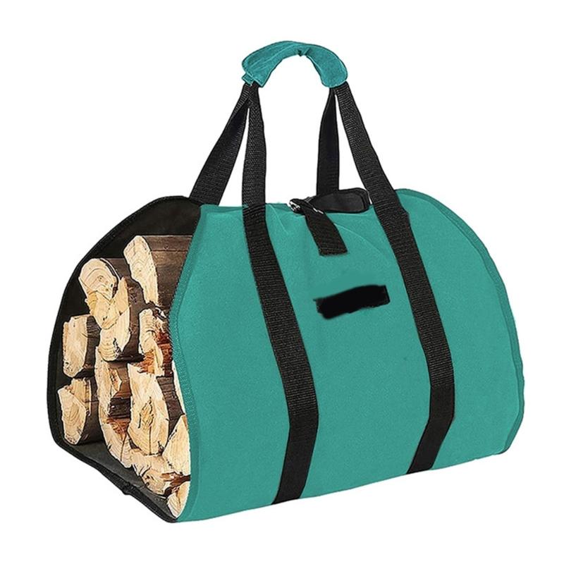 Spacious Outdoor Firewood Bag Waterproofed Oxfords Materials Reinforced Handle Easyly Clean Camping Gear