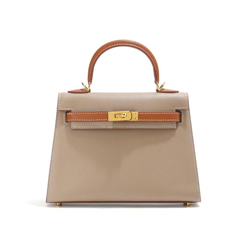 Color Matching Bag Women's Mini Cowhide Leather Bag New Palm Pattern Single Shoulder Crossbody Second Generation Commuting