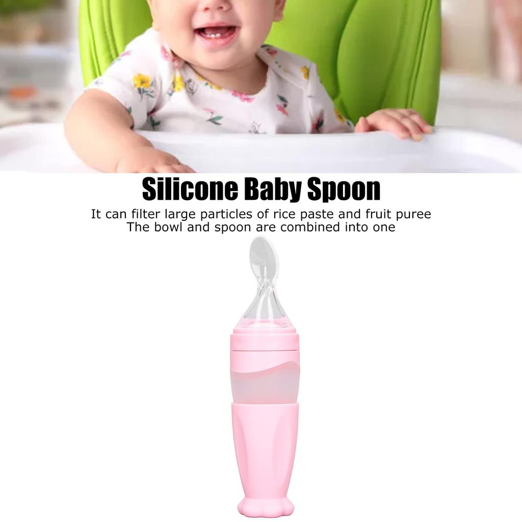 Baby Bottle 2 in 1 Multipurpose Baby Bottle Spoon for Baby Bottle Spoon Spoon, (Pink)