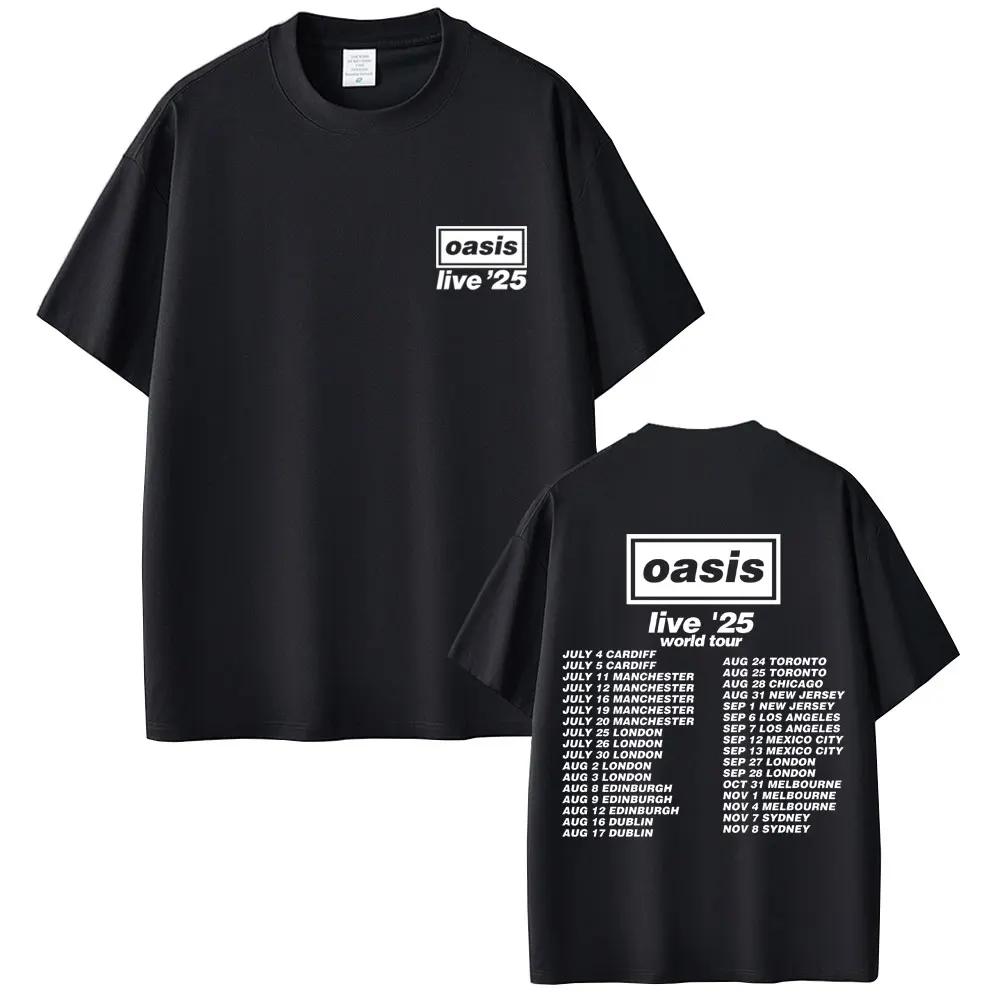 

O-Oasis Live 25 Футболка Тур Мужская Женская Готическая Винтажная Оверсайз Футболка Мужская Высокого Качества Футболки с Коротким Рукавом#Цвет(9) XXXXXL чёрный