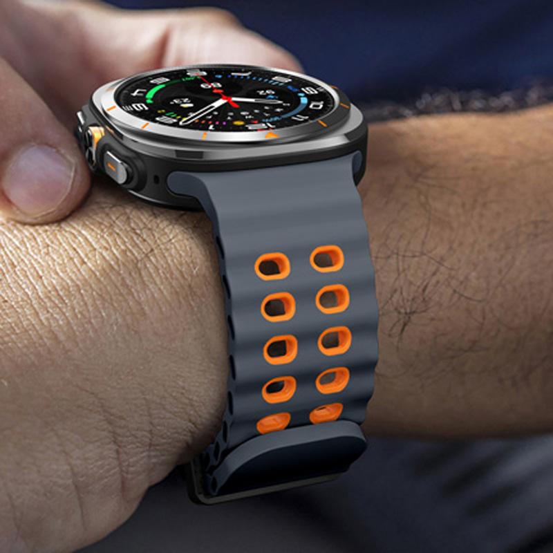 No Gap Band for Samsung Galaxy Watch 7 Ultra Band 47mm Silicone Wristband Sport Strap for Galaxy Ultra Watch Band 47mm Men Women