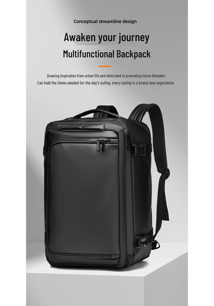 Men's Large Capacity Business Backpack - Convertible Crossbody and Double Shoulder Bag for Travel