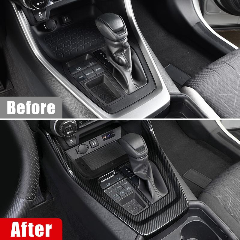For Toyota RAV4 XA50      2024 Hybrid ABS Carbon Car Internal Gear Shift Box Panel Cover Trim Frame Sticker