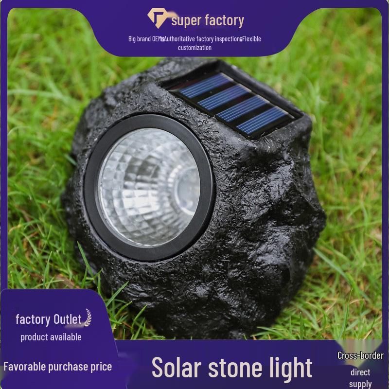 

Solar LED Garden Stone Light: Energy-Saving Decorative Outdoor Spotlight Solar Stone Light [Warm Light]