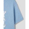 8seconds Wave Letter Jacquard Round Neck Short Sleeve Pullover Sky Blue